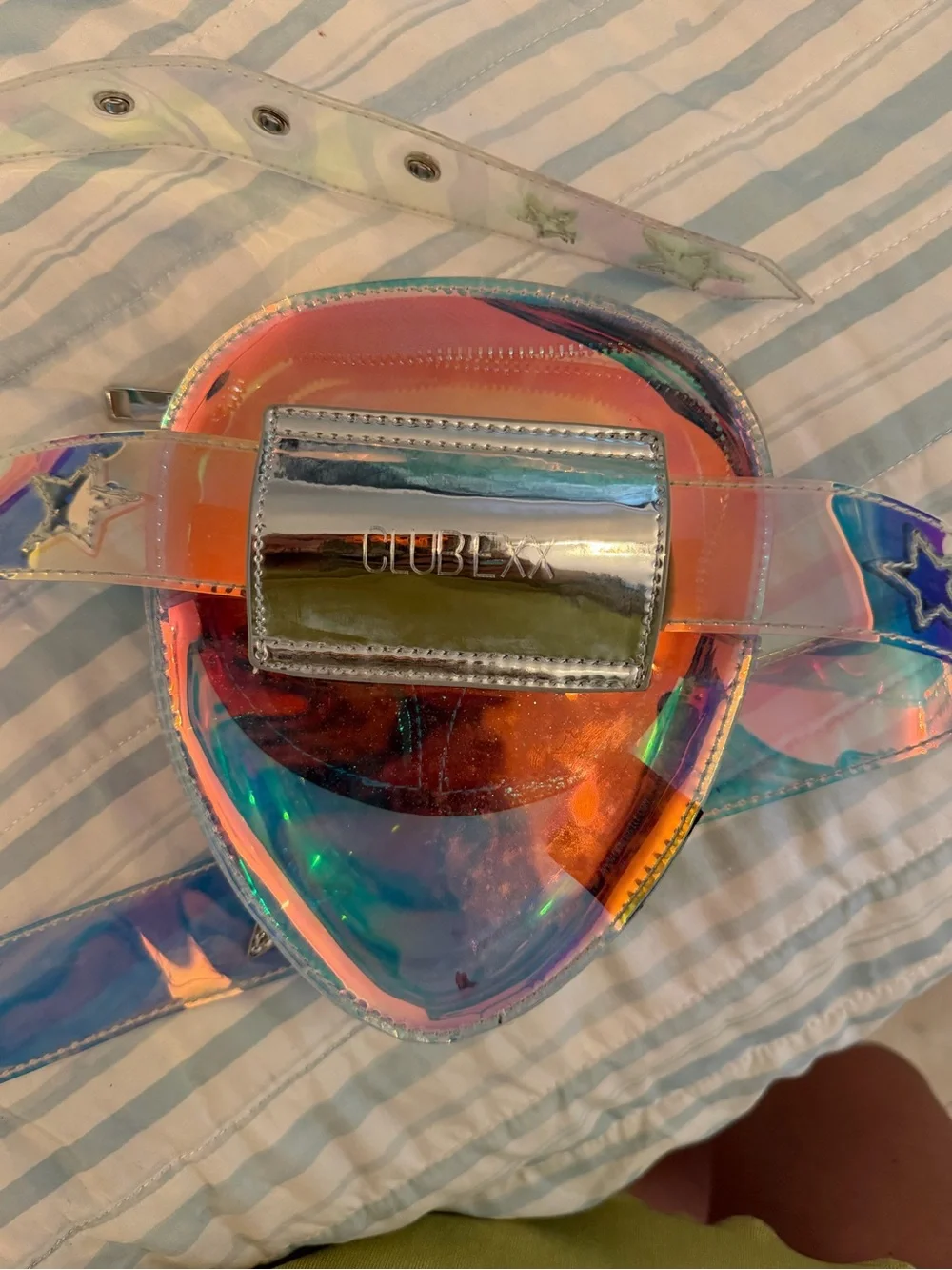 Dolls Kill Lime Green Alien Holographic Belt Bag